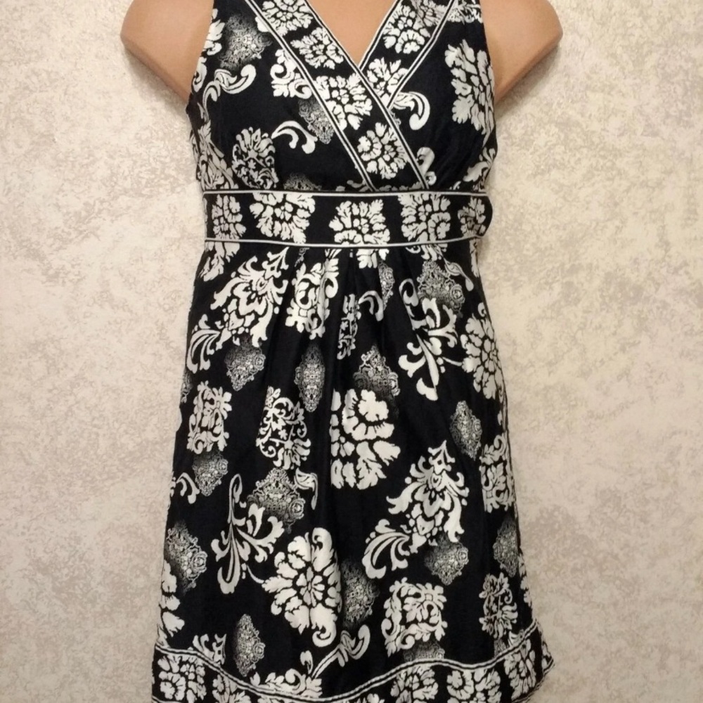 Charter Club Black and White Floral Dress